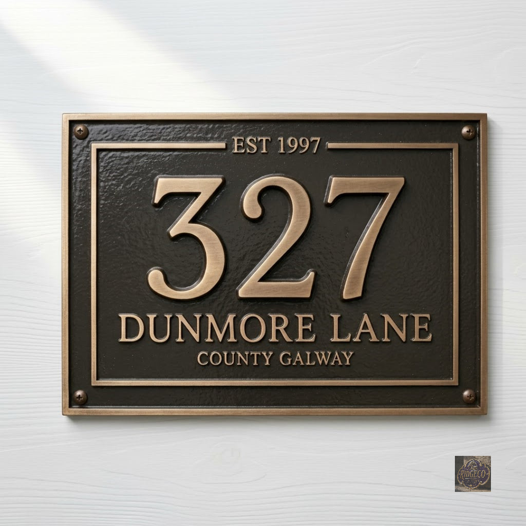 Classic Cast Aluminum House Number Plaque – Custom Address Sign | Ridgeco Address Sign