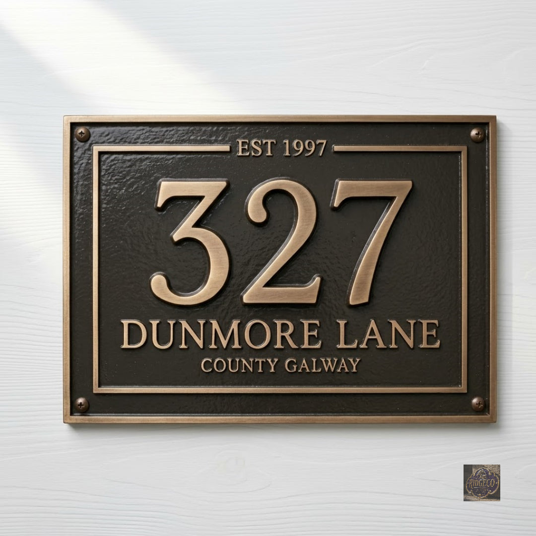 Classic Cast Aluminum House Number Plaque – Custom Address Sign | Ridgeco Address Sign