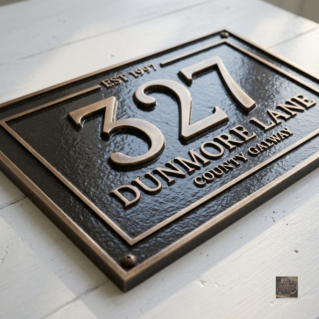 Classic Cast Aluminum House Number Plaque – Custom Address Sign | Ridgeco Address Sign