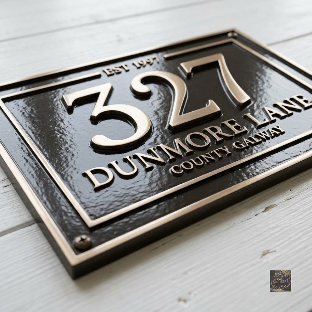 Classic Cast Aluminum House Number Plaque – Custom Address Sign | Ridgeco Address Sign