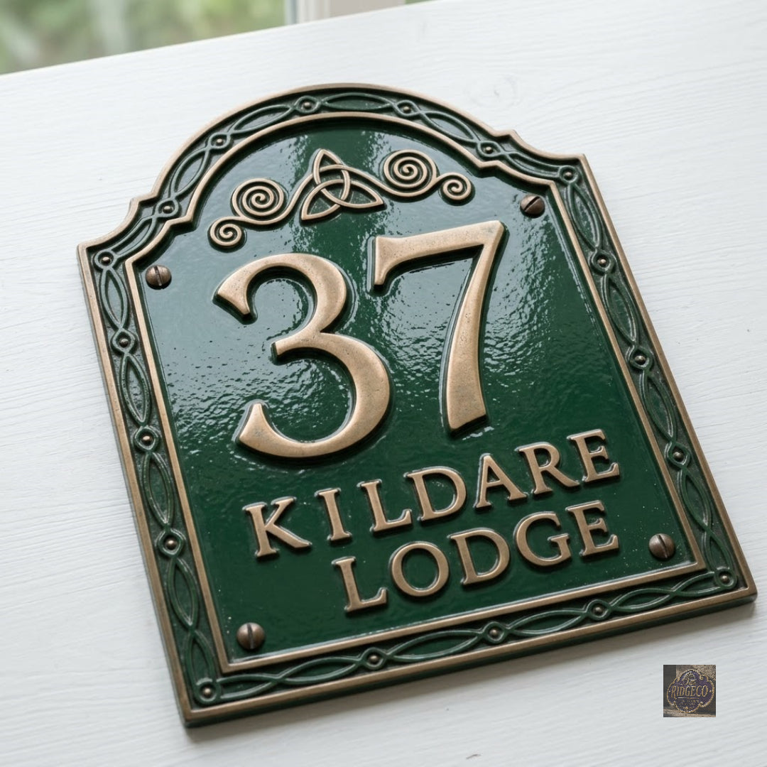 Kildare — Custom Cast Aluminum Address Plaque | Ridgeco House Number Sign
