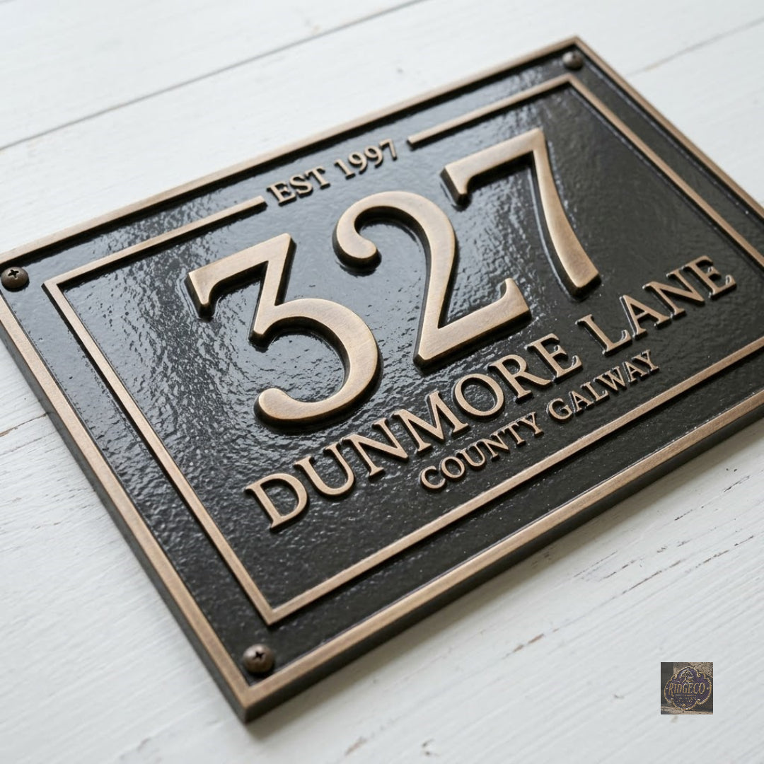 Classic Cast Aluminum House Number Plaque – Custom Address Sign | Ridgeco Address Sign