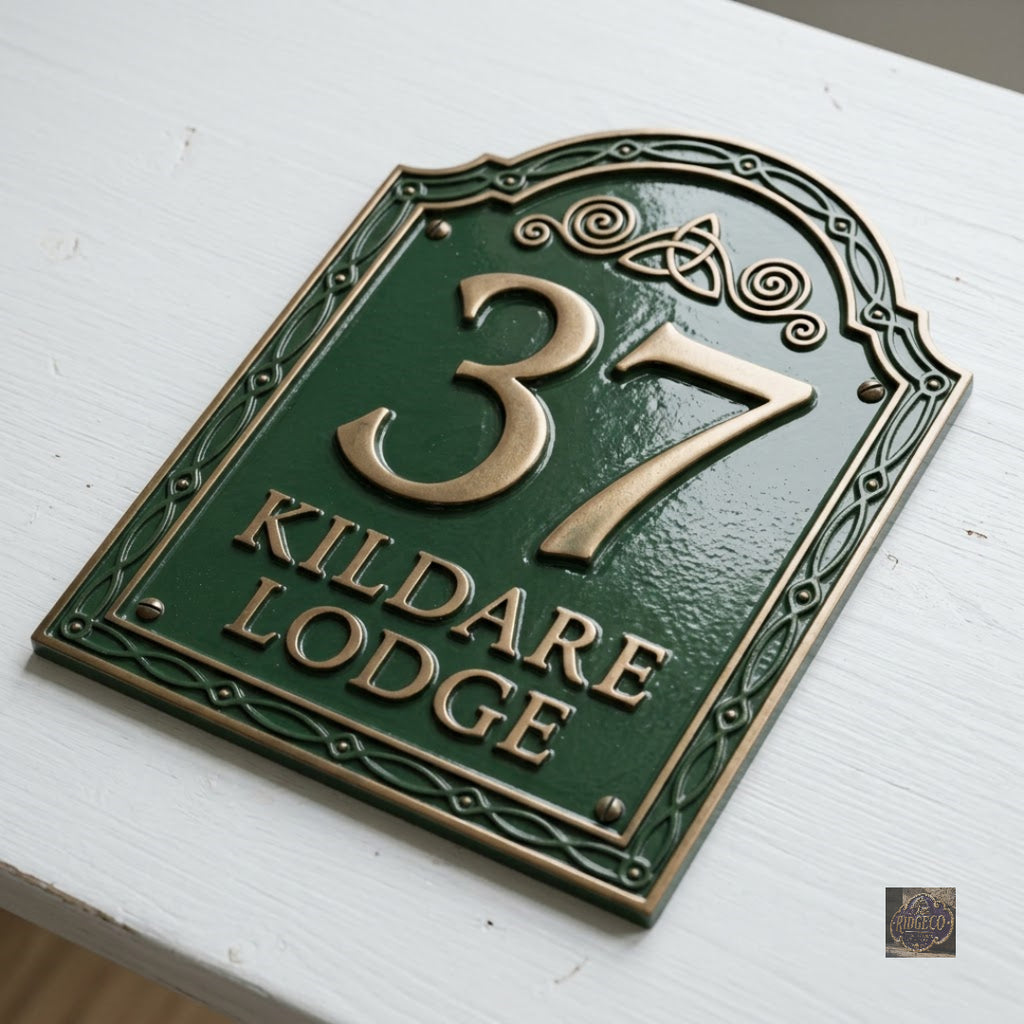 Kildare — Custom Cast Aluminum Address Plaque | Ridgeco House Number Sign