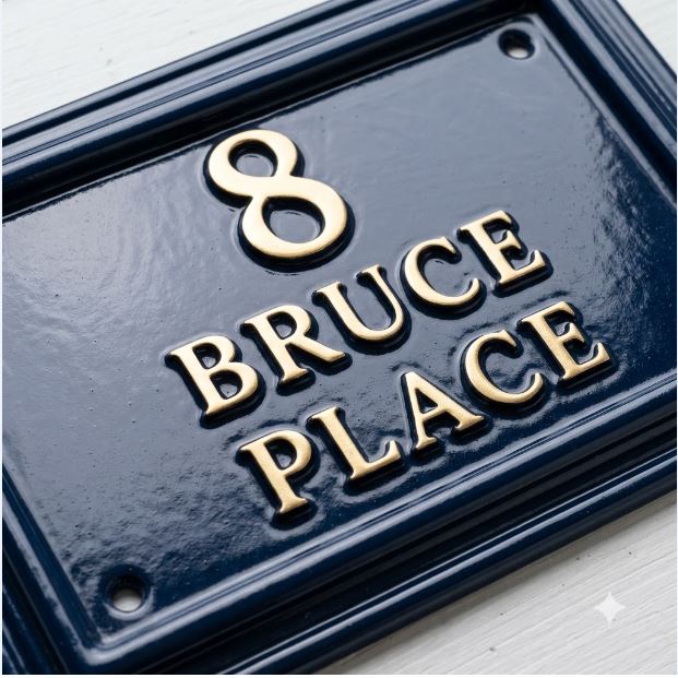 Cast Aluminum House Number Plaque – Traditional Address Sign | Ridgeco Design