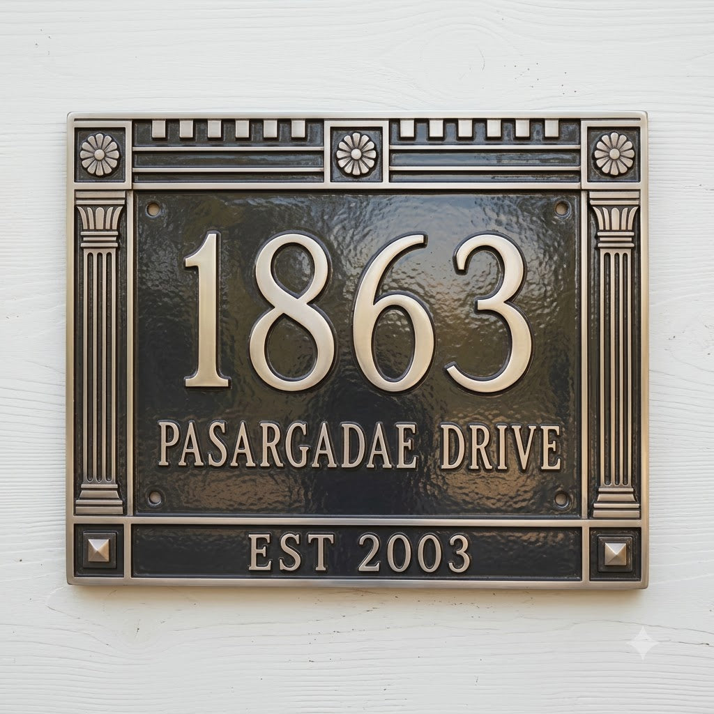 Aurelia Cast Aluminum House Number Plaque – Custom Address Sign | Ridgeco