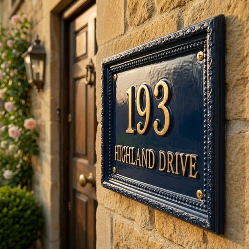 Cast Aluminum House Number Plaque – Traditional Address Sign