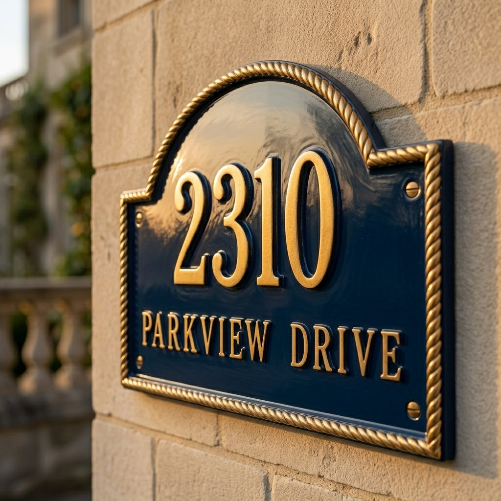 Harbor Arch Address Plaque – Handcrafted Cast Aluminum | RidgeCo
