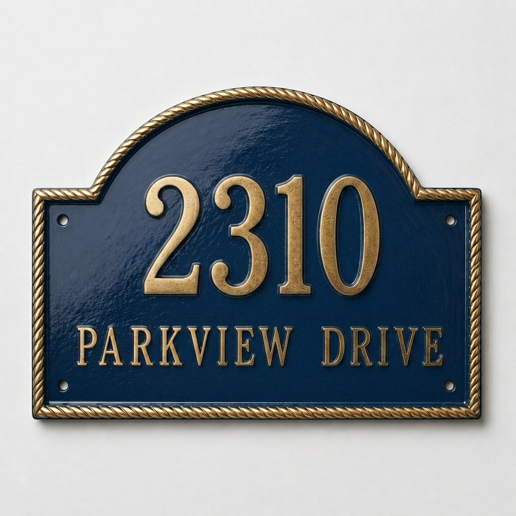 Harbor Arch Address Plaque – Handcrafted Cast Aluminum | RidgeCo