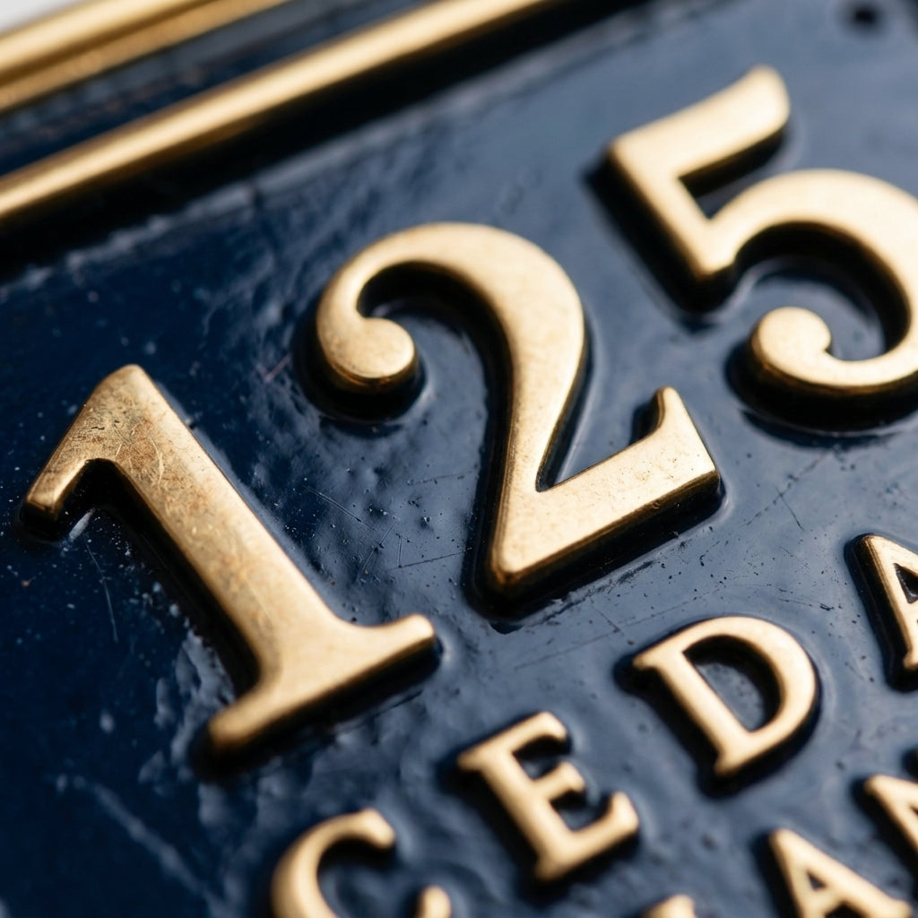 The Cedar Court — Classic Cast Aluminum Address Plaque