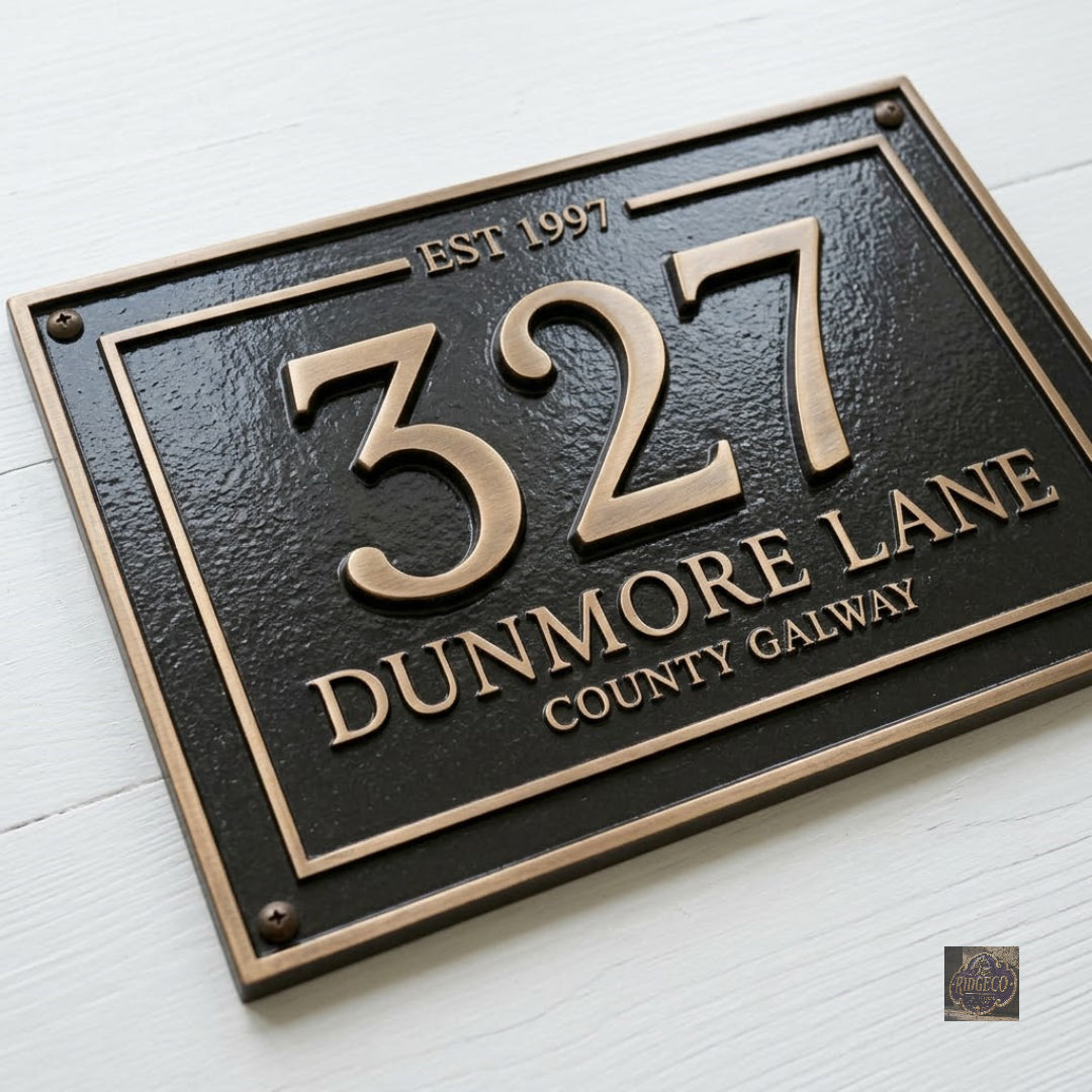 Classic Cast Aluminum House Number Plaque – Custom Address Sign | Ridgeco Address Sign