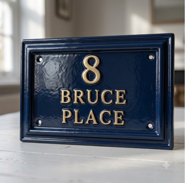 Cast Aluminum House Number Plaque – Traditional Address Sign | Ridgeco Design