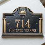 Sun Gate – Handcrafted Cast Aluminum Address Plaque