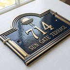 Sun Gate – Handcrafted Cast Aluminum Address Plaque
