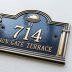 Sun Gate – Handcrafted Cast Aluminum Address Plaque