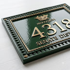 Roman Inspired House Number Plaque | Custom Cast Aluminum Address Sign