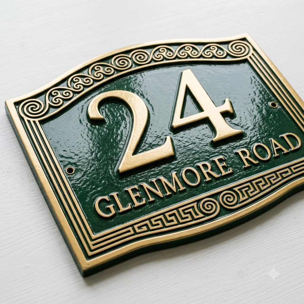Cast Aluminum House Number Plaque – Ornate Address Sign | Ridgeco Design