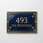 Phoenicia Heritage Hausnummernschild aus Gusseisen – Handgefertigtes, individuelles Hausschild