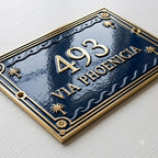 Phoenicia Heritage Hausnummernschild aus Gusseisen – Handgefertigtes, individuelles Hausschild