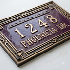 Phoenicia Meridian Cast Aluminum Address Plaque – Personalized Handmade House Sign