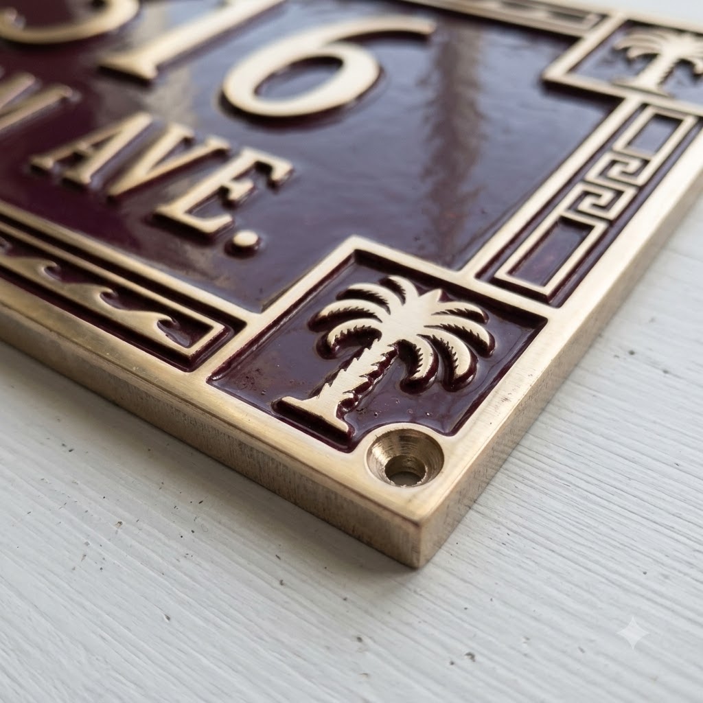 Phoenicia Heritage Cast Aluminum Address Plaque | Personalized House Number Sign