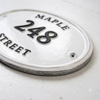 The Maple Oval — Classic Cast Aluminum Address Plaque
