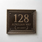 Roman Villa House Number Plaque | Custom Cast Aluminum Address Sign