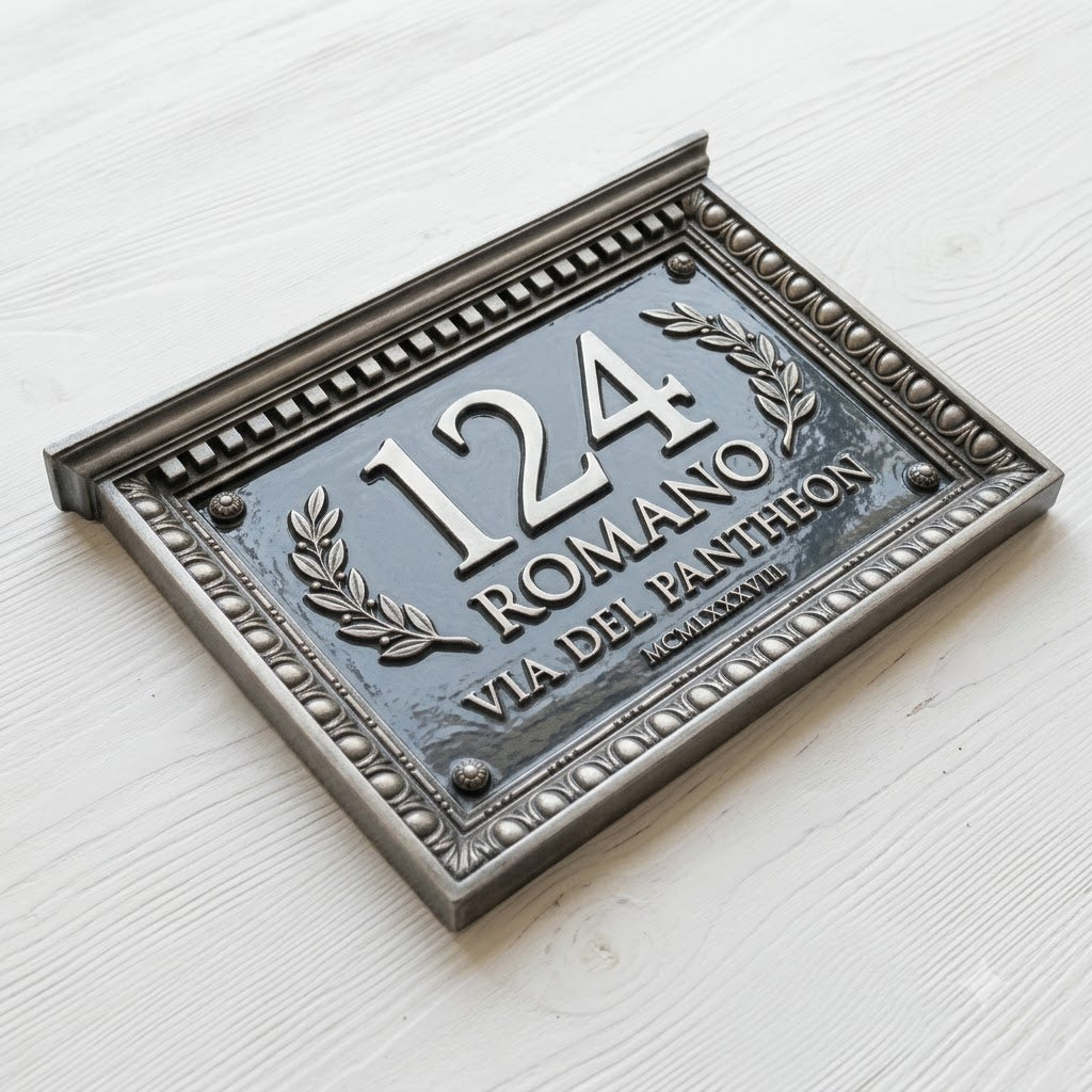 Biển số nhà phong cách cổ điển La Mã | Biển địa chỉ nhôm đúc tùy chỉnh