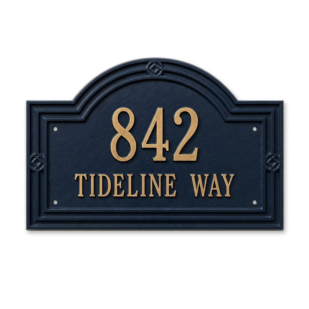 Tideline – Handcrafted Cast Aluminum Address Plaque