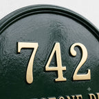 Heritage Arch Hausnummernschild aus Aluminiumguss – Personalisiertes, handgefertigtes Hausschild