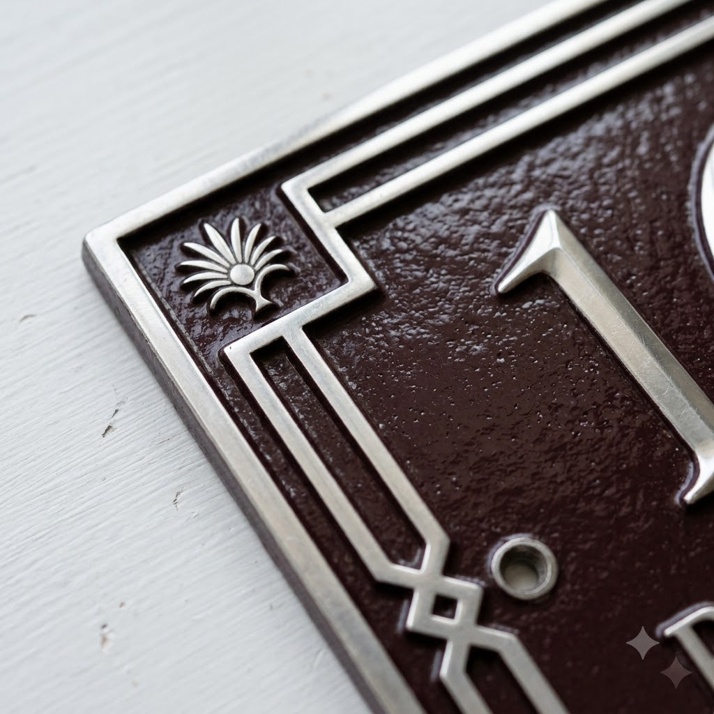 Hausnummernschild aus Aluminiumguss nach Maß | Personalisiertes Adressschild