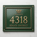 Roman Inspired House Number Plaque | Custom Cast Aluminum Address Sign
