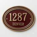 Oval Cast Aluminum House Number Plaque, Custom Address Sign, Raised Metal Numbers, Classic Vintage Door Sign