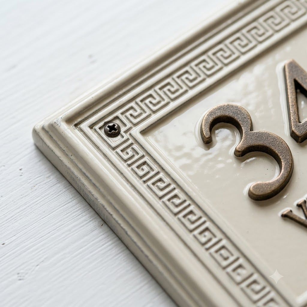 Klassische römische Hausnummernschilder | Individuelles Adressschild aus Aluminiumguss
