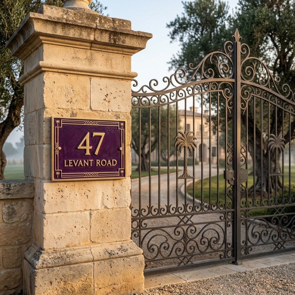 Phoenicia Heritage™ Hausnummernschild aus Aluminiumguss – Individuelles Hausnummernschild
