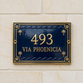 Phoenicia Heritage Hausnummernschild aus Gusseisen – Handgefertigtes, individuelles Hausschild